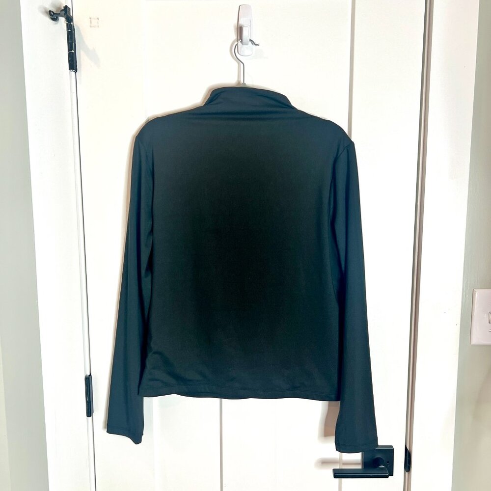 Evereve Ashlin Draped Mock Neck Sexy Minimalist Night Out Top Long Sleeve L NWT - Picture 5 of 5